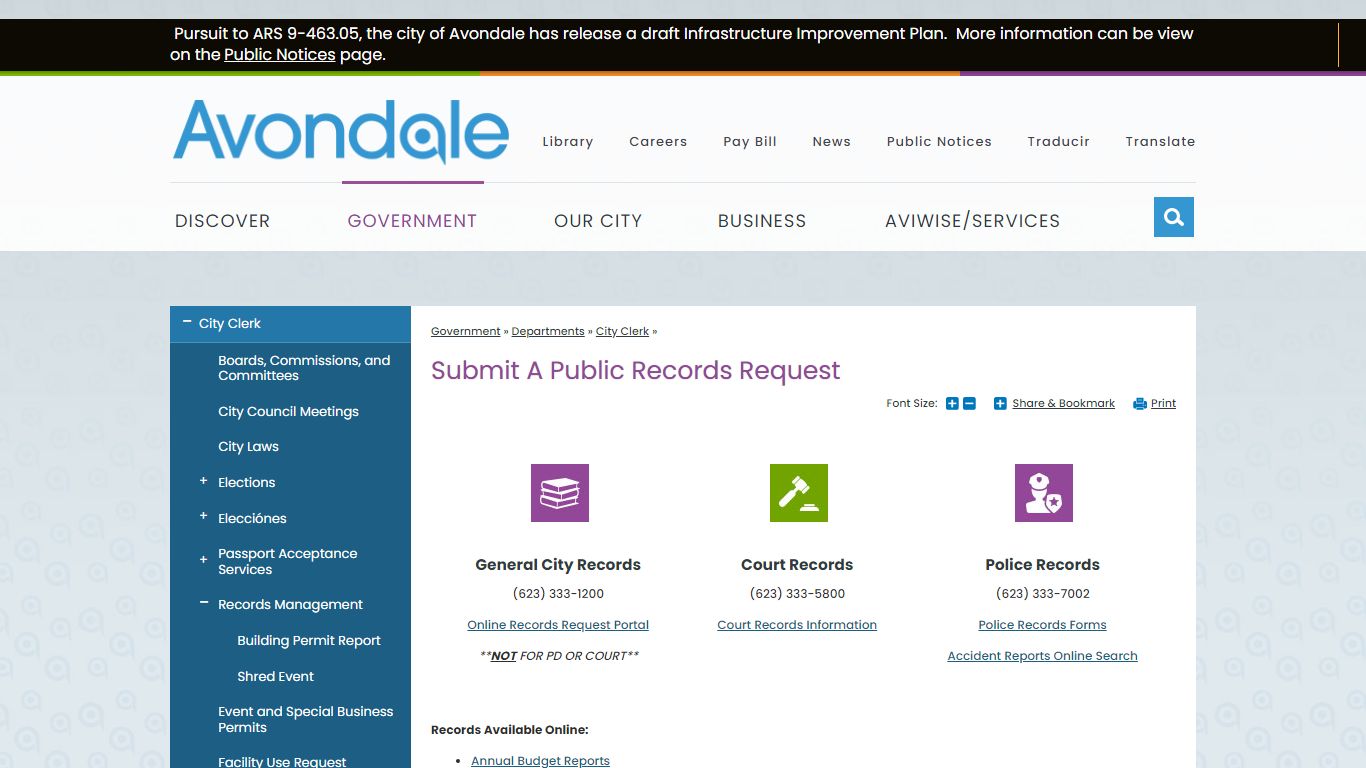 Submit a Public Records Request | City of Avondale