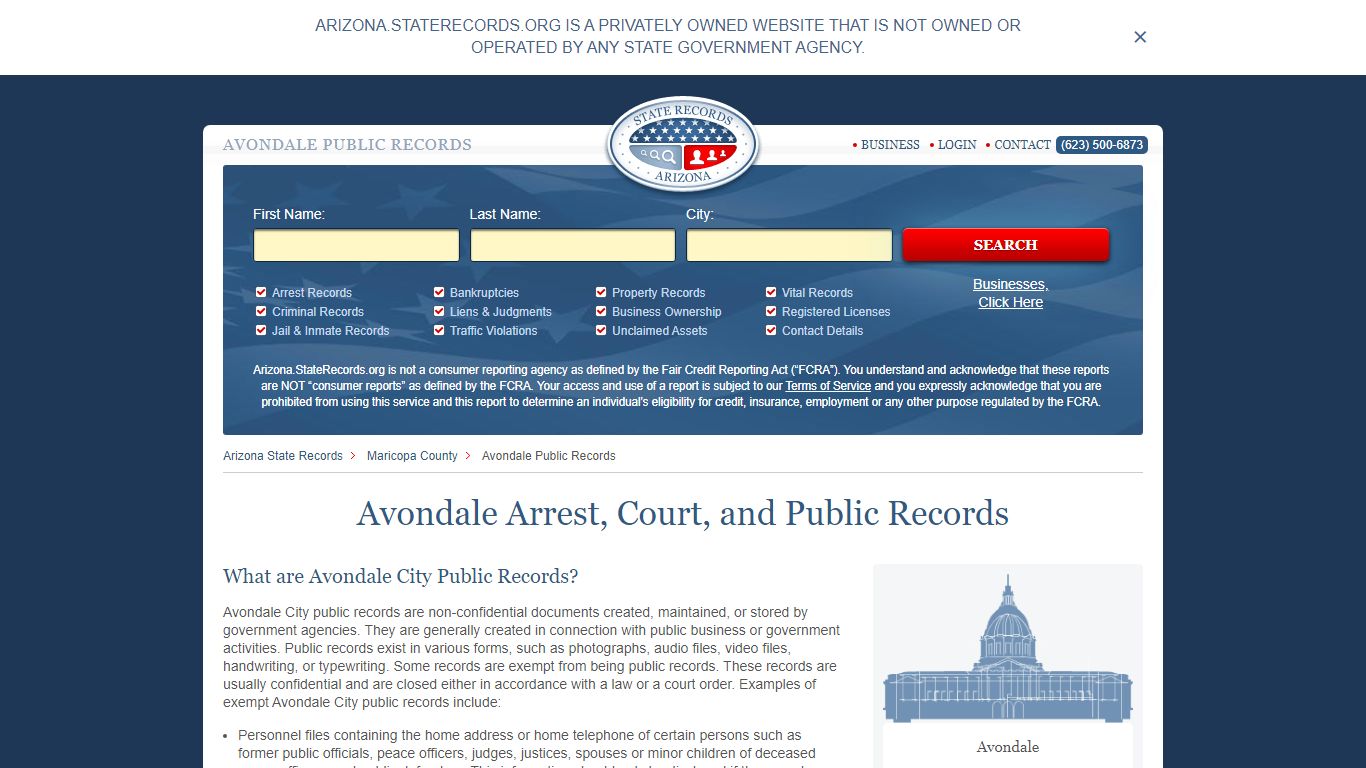 Avondale Arrest and Public Records | Arizona.StateRecords.org