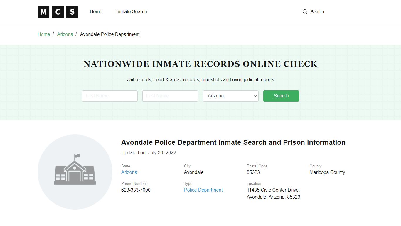 Avondale, AZ Police and Jail Records - madisoncounty-sheriff.com